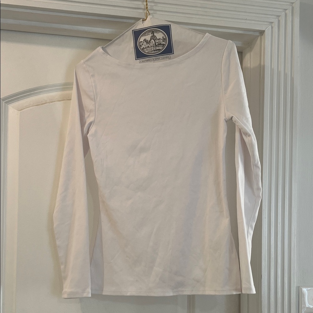 Boden Cream Essential Long Sleeve Top